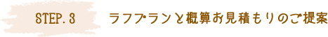 STEP.3 ラフプランと概算お見積もりのご提案